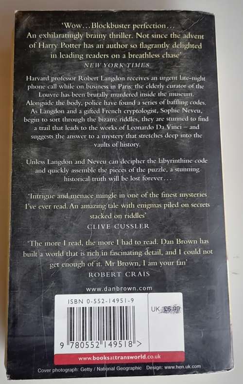 The Da Vinci code by Dan Brown