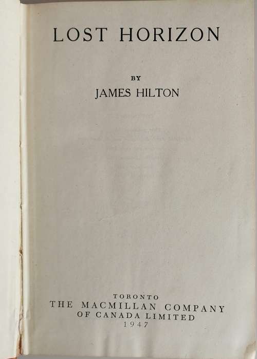 Lost horizon by James Hilton