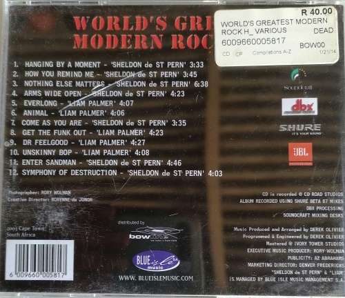 World`s greatest modern rock hits cd