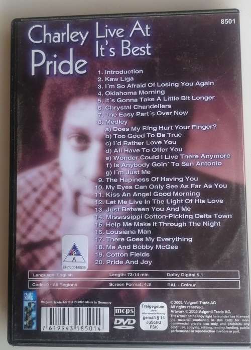 Charley Pride - Live at it`s best dvd