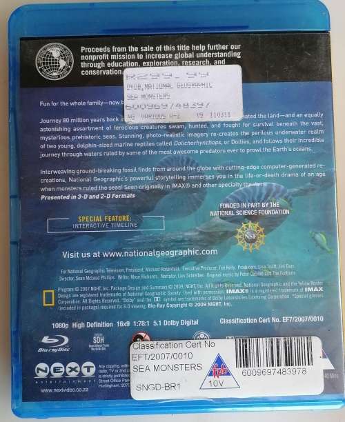 Sea Monsters 3d - BLUE-RAY dvd