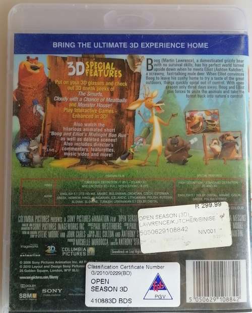 Open season in 3d - BLUE-RAY dvd