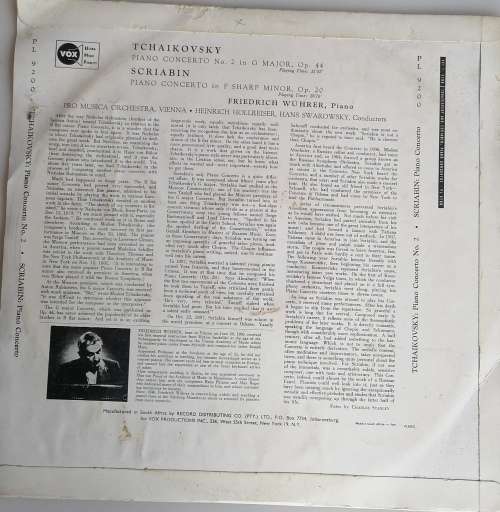 Tchaikovsky piano concerto no 2 lp