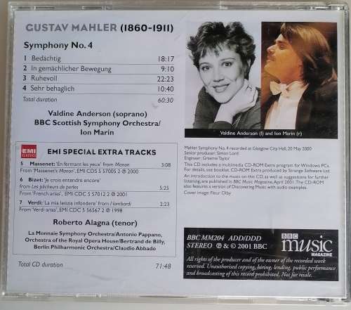 Mahler symphony no 4 (cd)