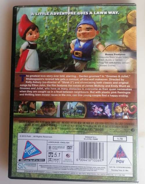 Gnomeo and Juliet dvd