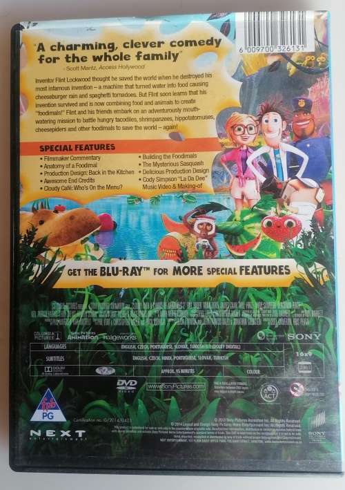 Cloudy with a chance of meatballs 2 dvd
