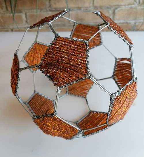 Beaded wire soccer ball decoration