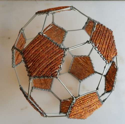 Beaded wire soccer ball decoration