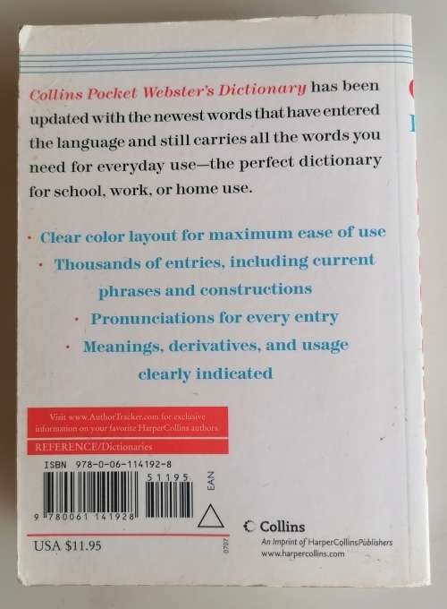 Collins pocket Webster`s dictionary