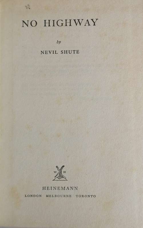 No highway by Nevil Shute