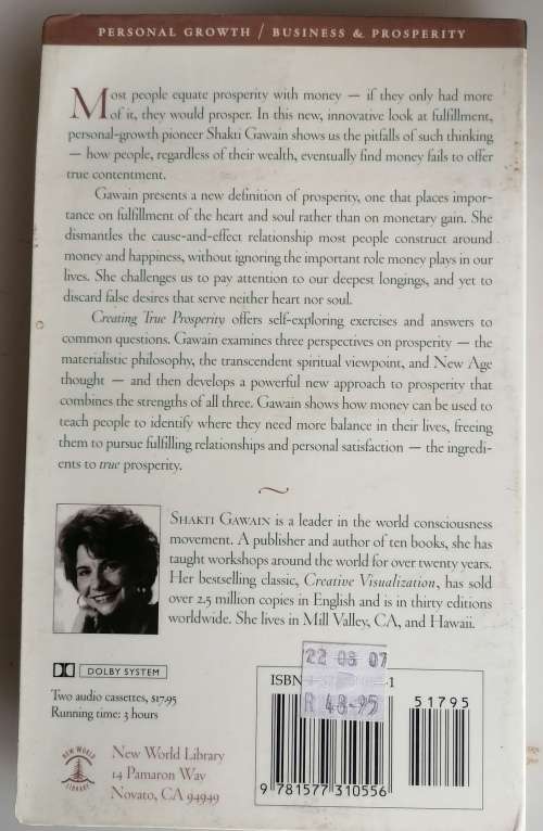 Creating true prosperity by Shakti Gawain - Audiobook on tapes.