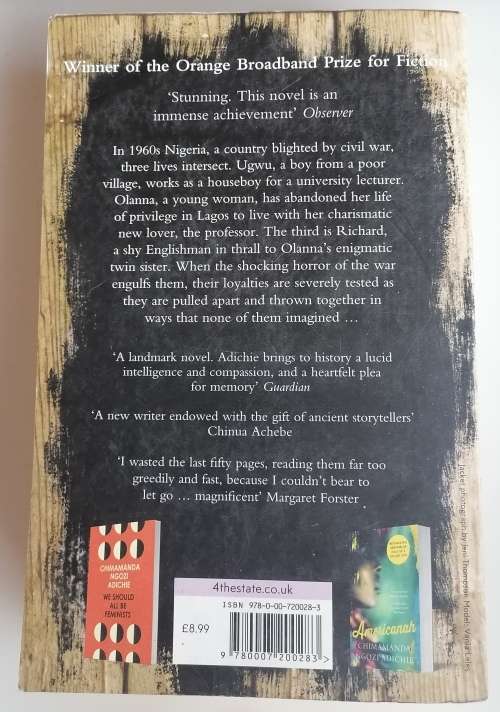Half of a yellow sun by Chimamanda Ngozi Adichie