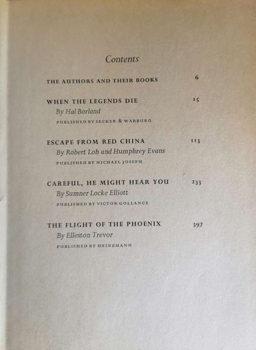Reader`s digest condensed book: When the legends die, Escape from red China, Careful he might