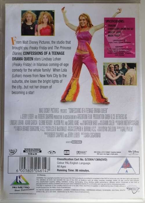 Confessions of a teenage drama queen dvd