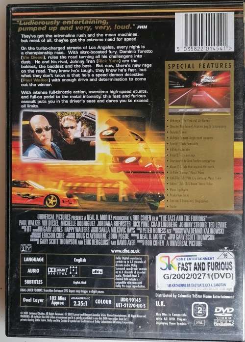 The fast and the furious dvd