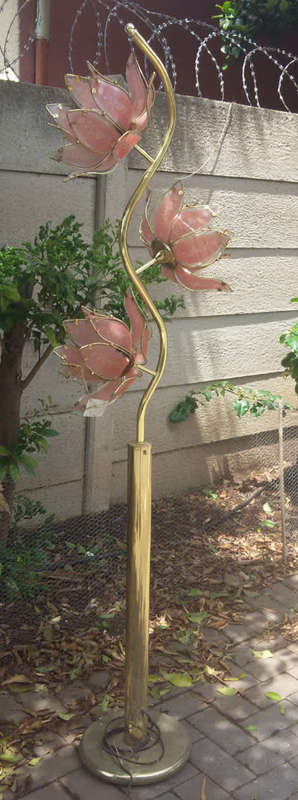 Glass and Brass flower lamp- standing
