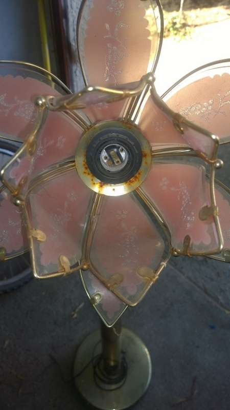 Glass and Brass flower lamp- standing