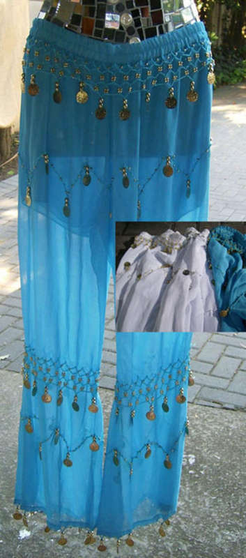 White Basic Coin Pants [Belly Dance]