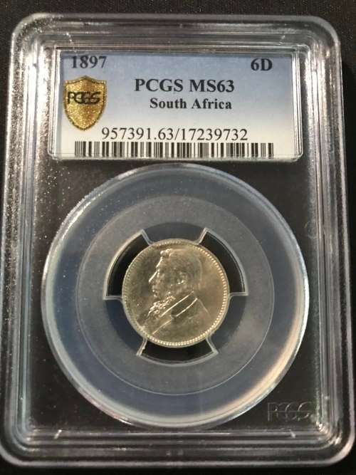1897 | Sixpence | 6D | PCGS MS 63