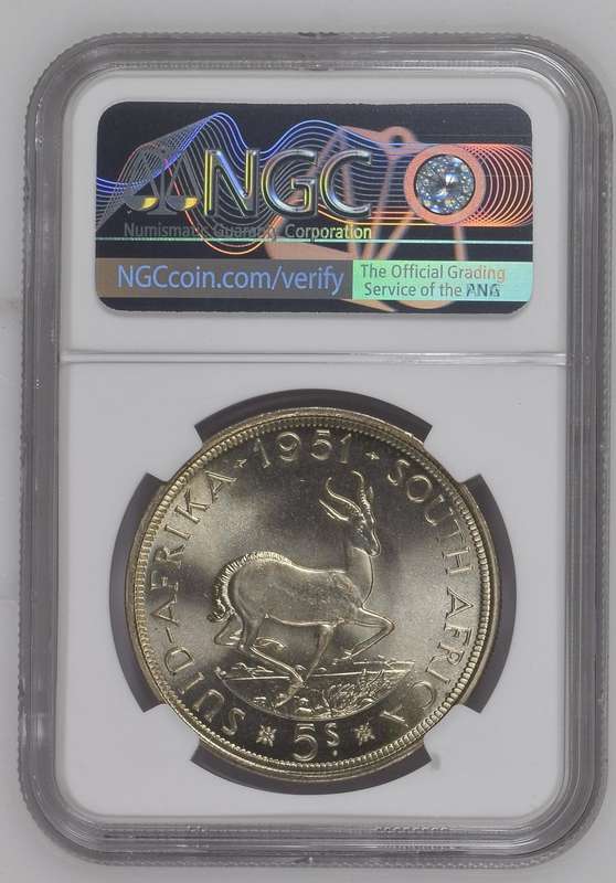1951 | Crown | 5 Shillings | NGC PL 66