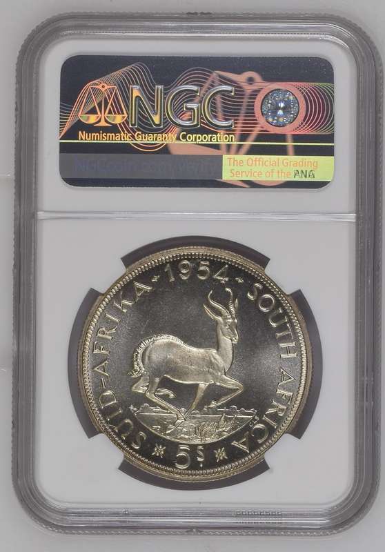 1954 | Crown | 5 Shillings | NGC PL 66