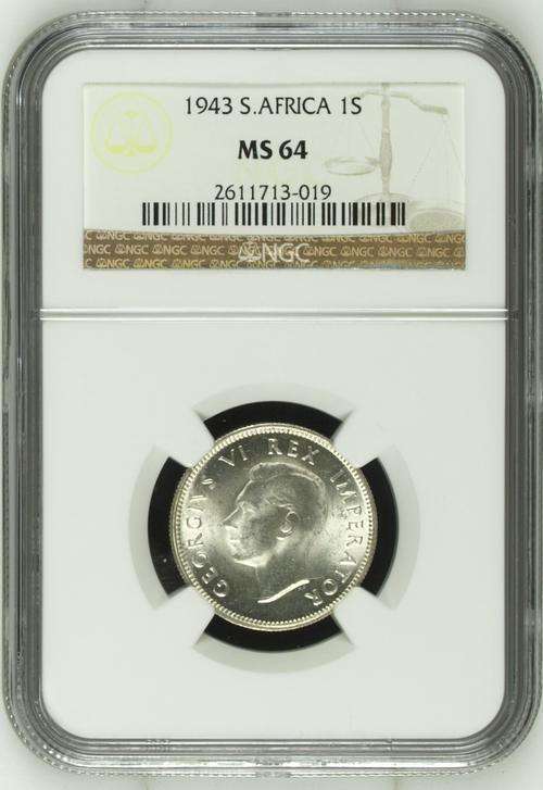 1943 | 1 Shilling | NGC | MS64