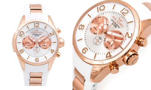 AQUASWISS Men's TRAX **ROSE GOLD** Swiss Watch BRAND NEW