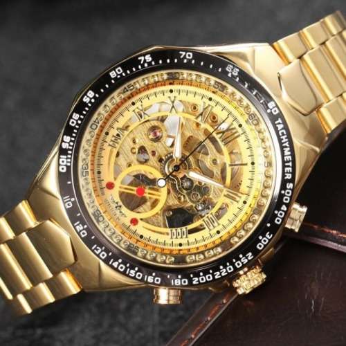 Men's Automatic Watch Silver Steel Skeleton
