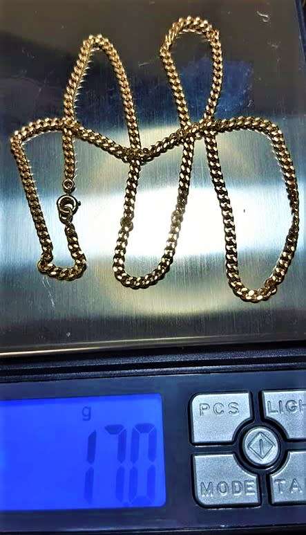 18ct yellow gold 50cm Diamond Cut Curb Chain With The French Eagle Head 18ct stamp (17g)