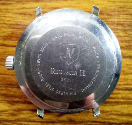 NIVADA ROULETTE II VINTAGE GENTS MANUAL WIND WATCH 1970's