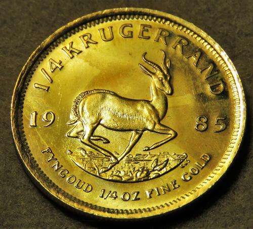 KRUGERRAND 1985 1/4oz GOLD COIN 8.490g