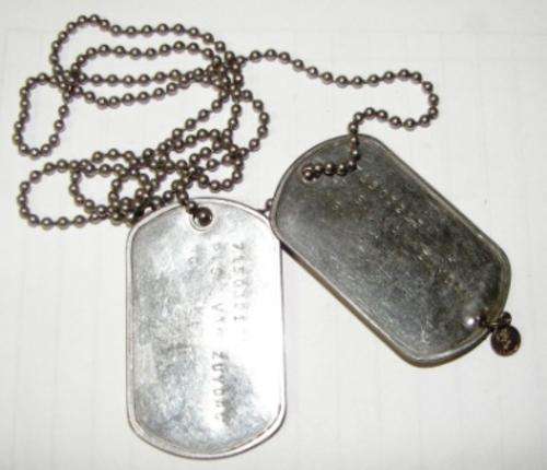 S.A.D.F.~ARMY DOG TAGS~FOR~71503213N P.S.VAN ZUYDAM