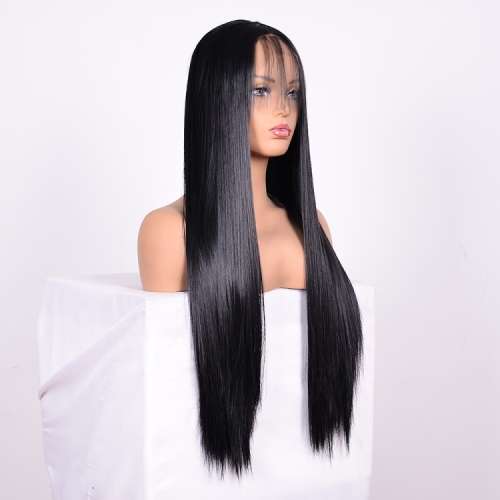 Straight Lace Front Brazilian Hair Wig With Fringe (20inch)