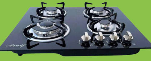 Aruif Tempered Glass 4 Burner Gas Hob with fittings