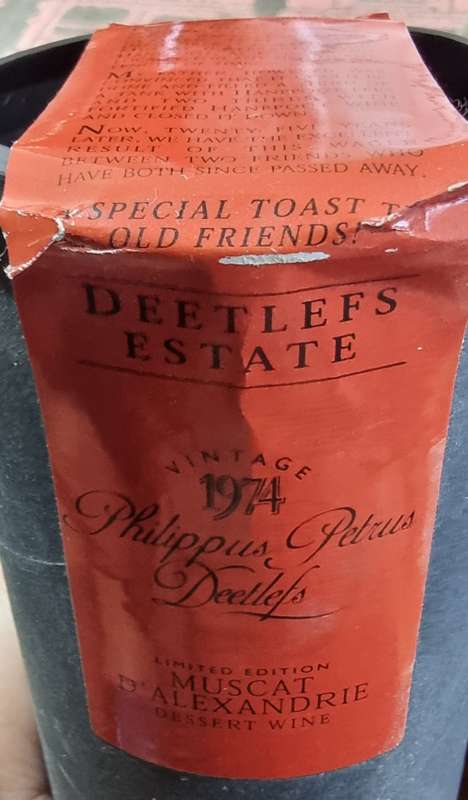 1974 Phillipus Petrus Deetlefs Limited Edition Muscat D`Alexandrie Dessert Wine 375ml