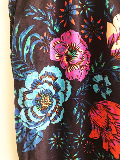 Floral Cotton Pants, Size UK 14