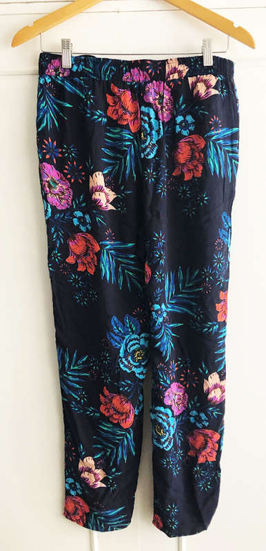 Floral Cotton Pants, Size UK 14