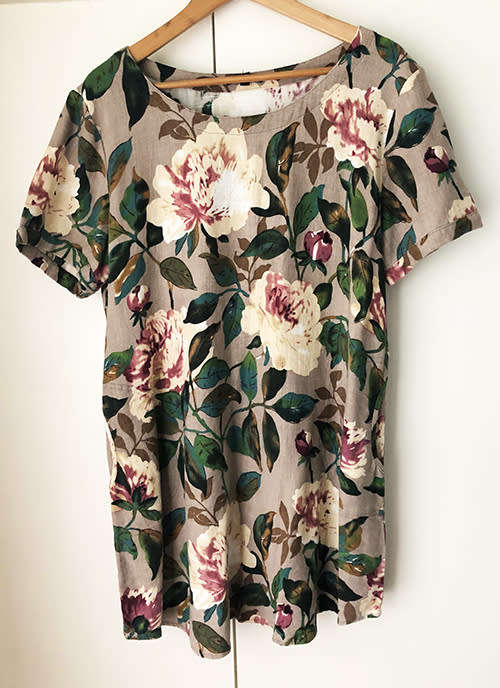 Floral Linen Dress, Size L