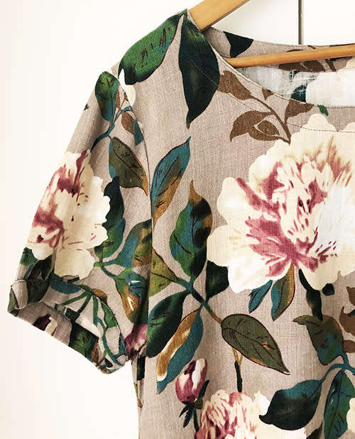 Floral Linen Dress, Size L