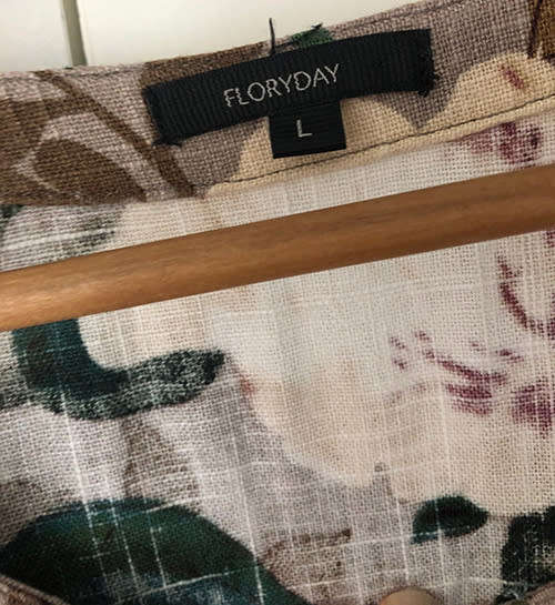 Floral Linen Dress, Size L