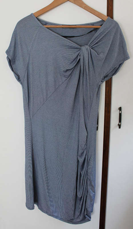 Navy and white stripe dress size 16