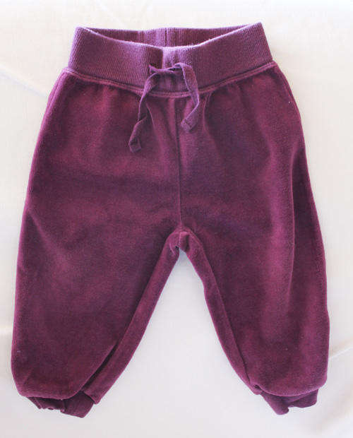 Purple Velour tracksuit pants/ 9-12 months