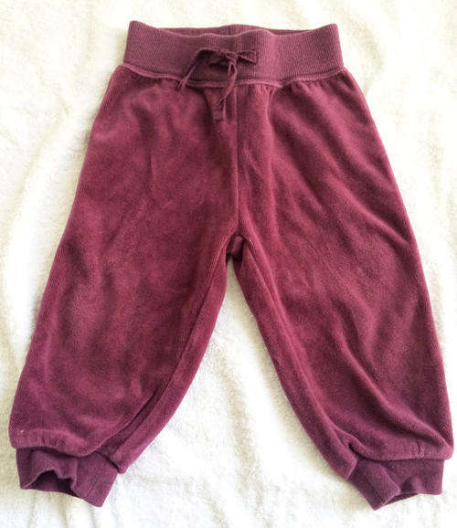 Purple Velour Pants, Size 9-12months