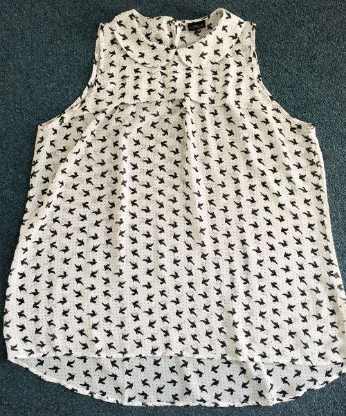 Black and White Chiffon Top, Size 16