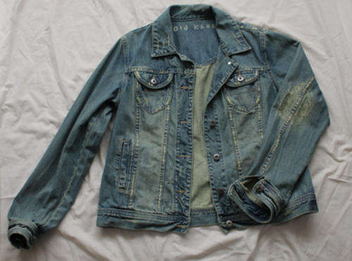 Old Khaki Denim Jacket Large