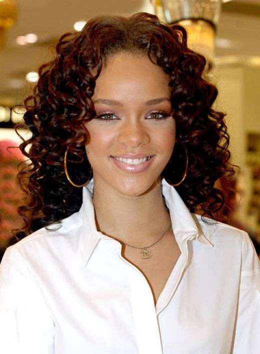 25 centimeters Full head curly hair extensions in black/auburn