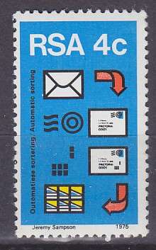SOUTH AFRICA SACC 390 1975 - POSTAL MECHANISATION - MNH