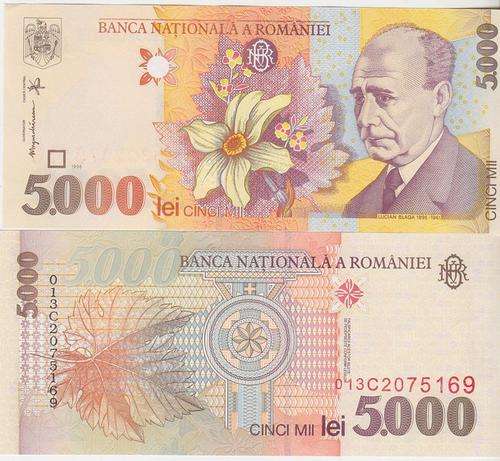 Romania 5000 Lei 1998 P-107 UNC