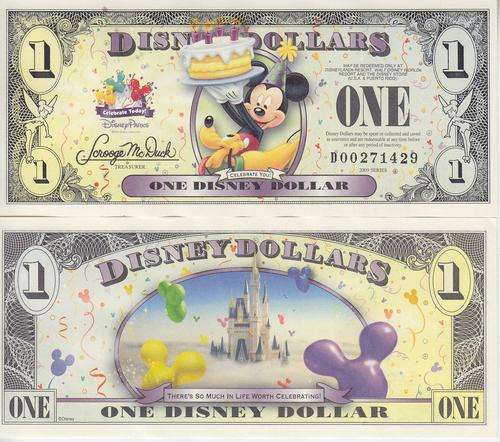 Disney, $1, 2009, UNC - Mickey - Real money, NOT a novelty note!