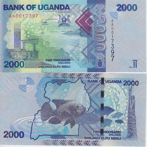 Uganda 2000 Shillings 2010 P-50 UNC
